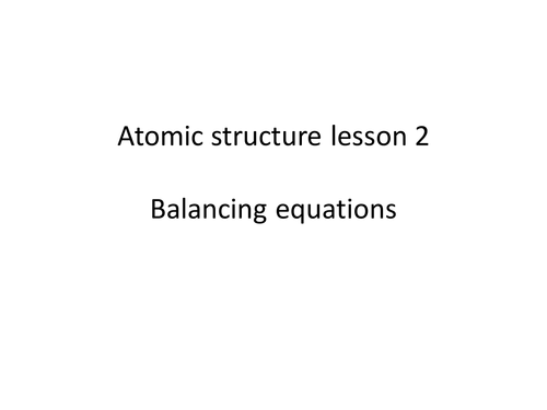 Balancing equations GCSE