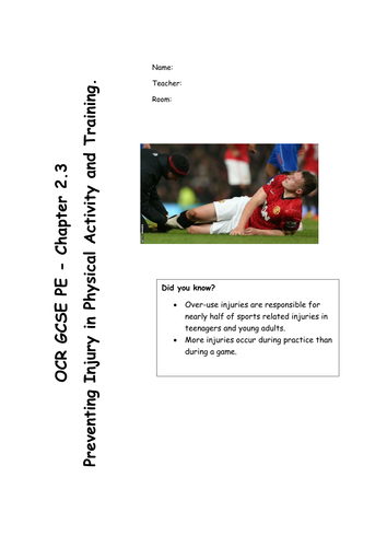 Chapter 2.3 - Preventing Injury in Physical Activity and Training (OCR GCSE PE 2016 Spec) REVISION