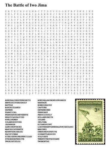 The Battle of Iwo Jima Word Search