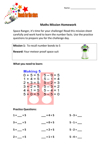 Space Ranger Themed Complete KS1 Maths Challenge (like 99 club)