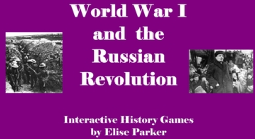 SMART BOARD History Games -- WWI and Russian Revolution -- 7 Different Games!