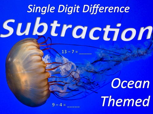 Single Digit Subtraction - Ocean Animal Worksheets - Horizontal(15 pages)