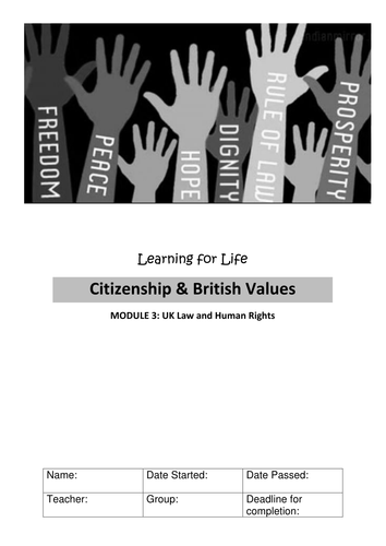 UK Law and Human Rights CITIZENSHIP WORKBOOK