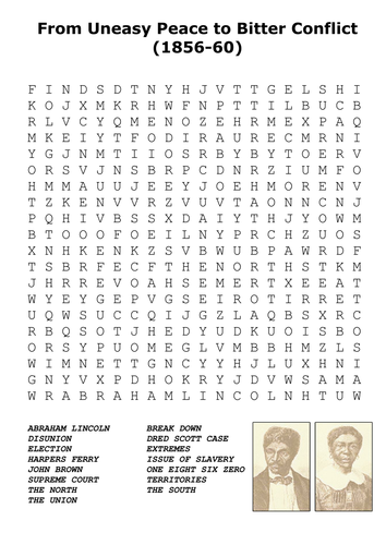 From Uneasy Peace to Bitter Conflict - USA History Word Search Pack