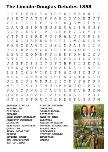 The Lincoln-Douglas Debates 1858 Word Search