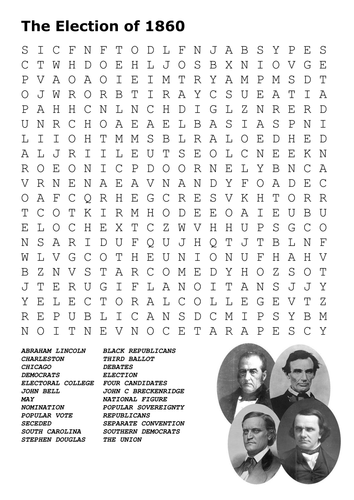 The Election of 1860 Word Search