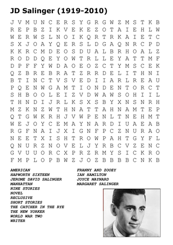 JD Salinger Word Search