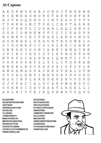 Prohibition Word Search Pack