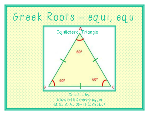 Know the Code: Greek Roots "equi, equ"