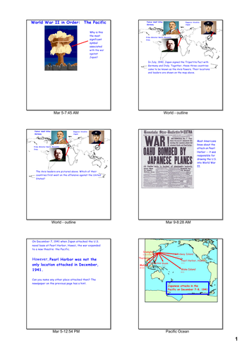 SMART BOARD History Games -- WWII in Order: The Pacific Theatre -- 37 Slides!