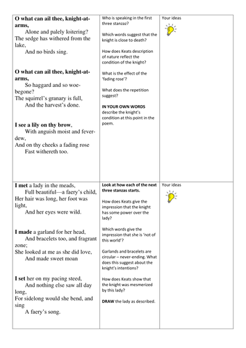 john keats la belle dame sans merci analysis