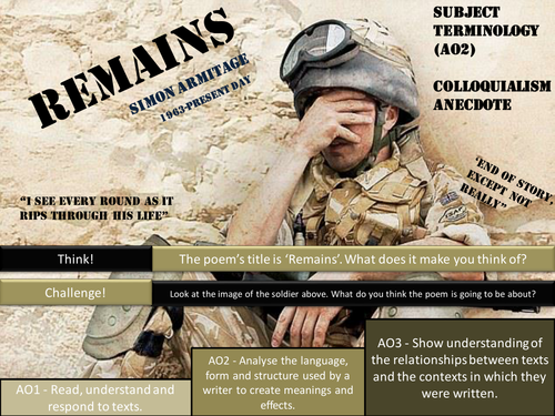 Remains - Simon Armitage - AQA Poetry - Power and Conflict