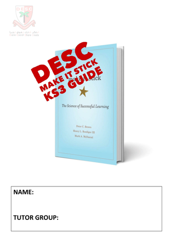 Make It Stick- student study resources