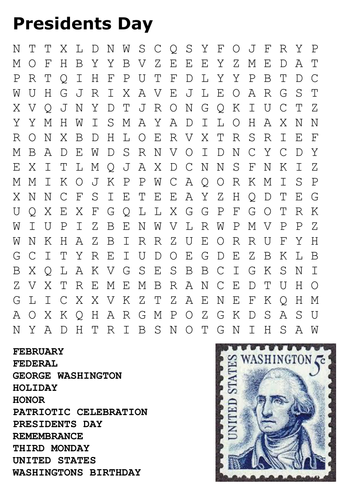 Presidents Day Word Search