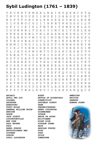 Sybil Ludington (1761 – 1839) Word Search