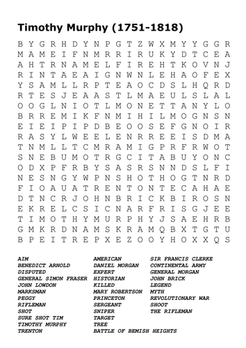 Timothy Murphy (1751-1818) Word Search