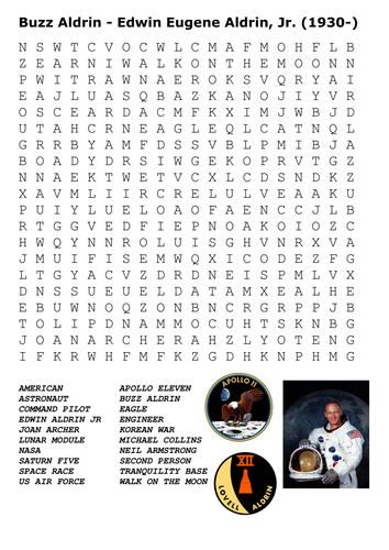 Buzz Aldrin Word Search