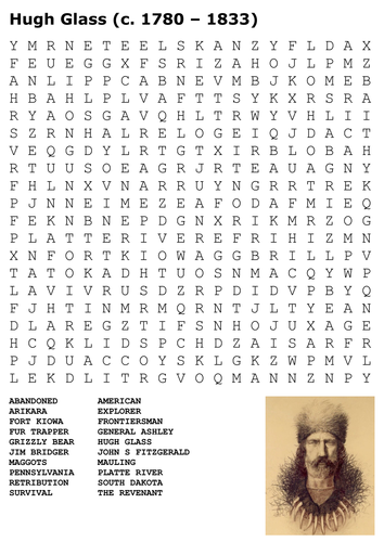 Hugh Glass Word Search