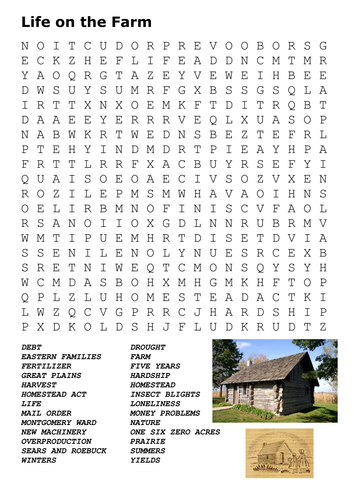 Life on the Farm Word Search