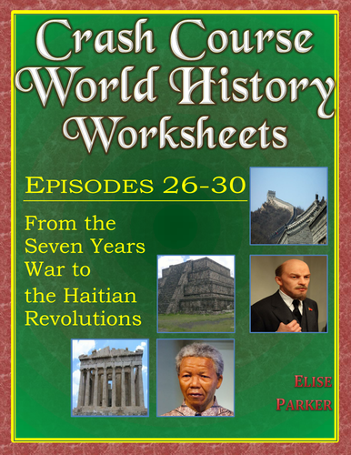crash course world history worksheets episodes 26 30 teaching resources