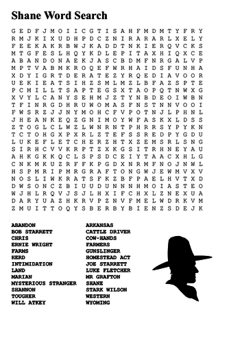 Shane Word Search