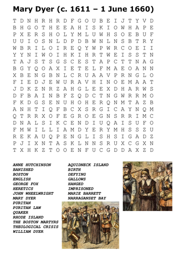Mary Dyer Word Search