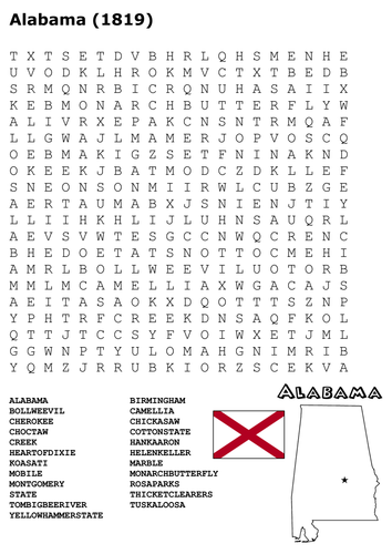 Alabama State Word Search