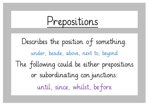 UKS2 Grammar displays and definitions