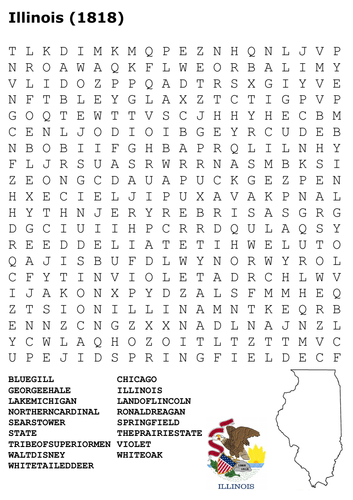 Illinois State Word Search