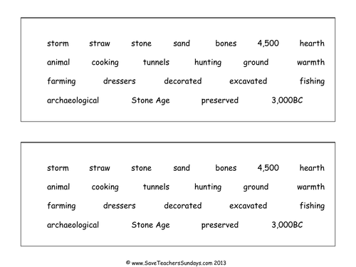 Skara Brae KS2 Lesson Plan and Worksheet