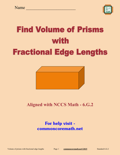 Find Volume of Prisms with Fractional Edge Lengths - 6.2.G