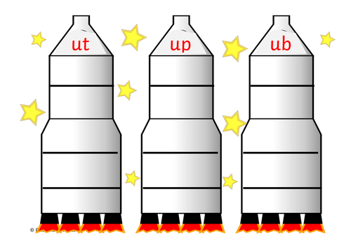 Segmenting for reading Rocket Game Phonics Reception EYFS segment and blend word families