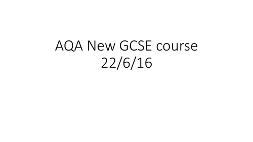 NEW AQA 2018 GCSE specification presentation for science