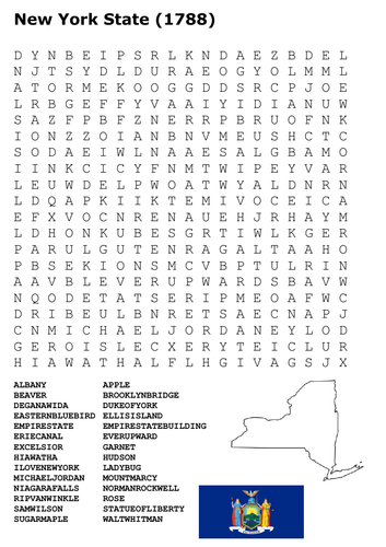 New York State Word Search