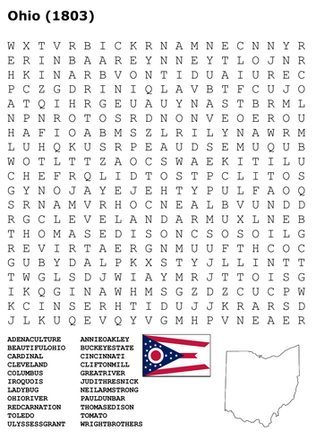 Ohio State Word Search