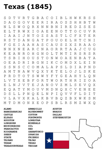 Texas State Word Search