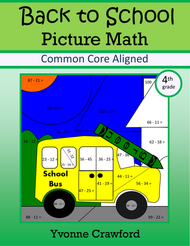 Back to School Color by Number (fourth grade) Color by Multiplication & More