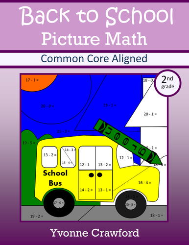 Back to School Color by Number (second grade) Color by Addition and Subtraction