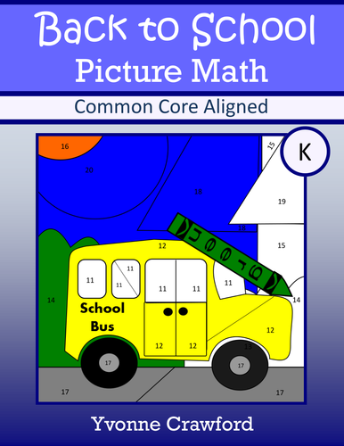 Back to School Color by Number (kindergarten) Color By Number, Addition & Shapes