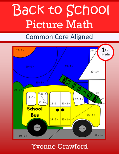 Back to School Color by Number (first grade) Color by Addition and Subtraction