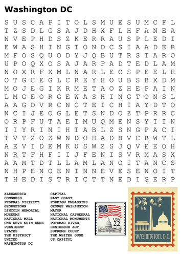 Washington DC Word Search