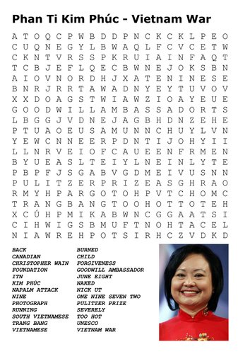 Phan Ti Kim Phúc - Vietnam War Word Search