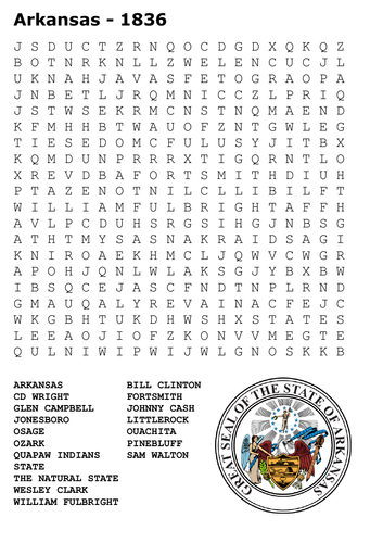 Arkansas State Word Search