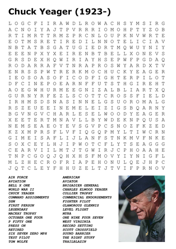 Chuck Yeager (1923-) Word Search