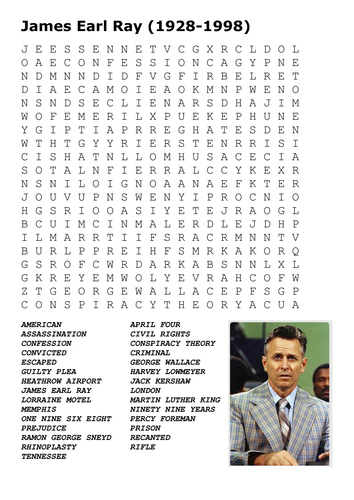 James Earl Ray (1928-1998) Word Search