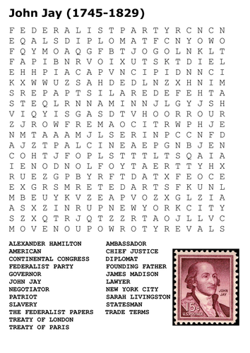 John Jay (1745-1829) Word Search