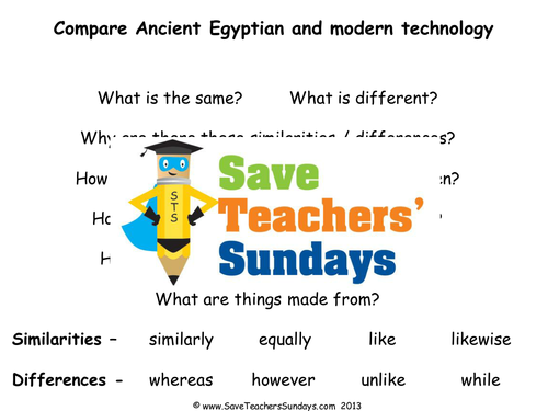 Compare Ancient Egypt and Modern Britain KS2 Lesson Plan and Worksheet