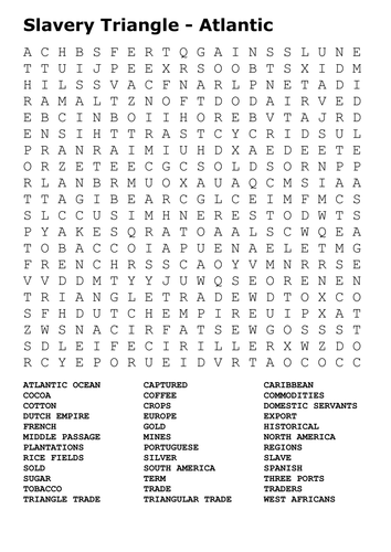 Slavery Word Search  Pack