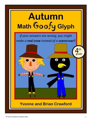 Fall Math Goofy Glyph (4th grade Common Core)