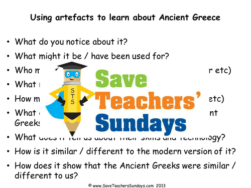 Ancient Greek Artefacts and Building KS2 Lesson Plan and Worksheet